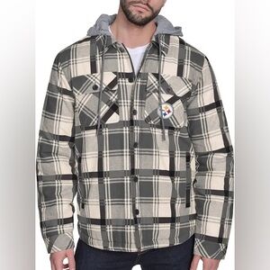 NFL Pittsburgh Steelers Men's Medium Weight Flannel Jacket Sz M - NWT